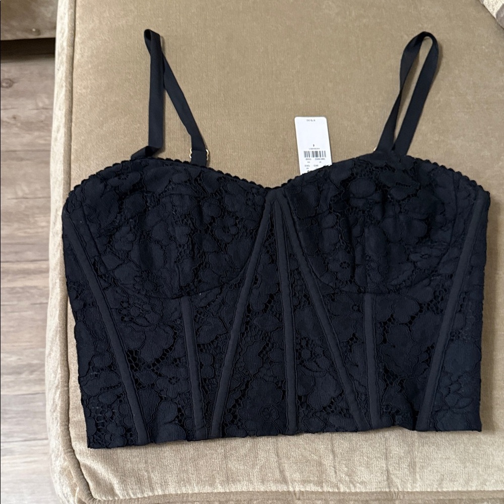 Express Black Lace Bustier Top